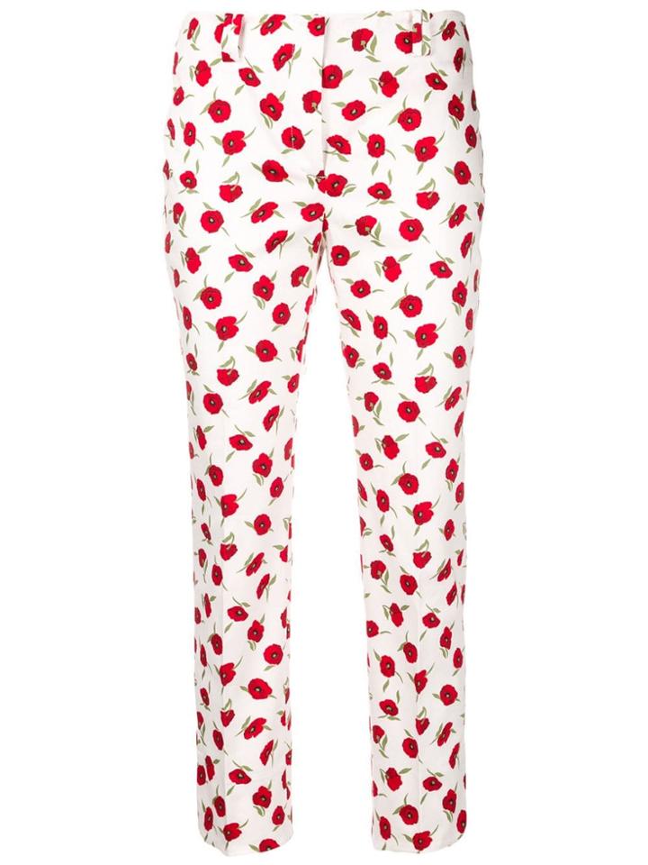 Incotex Floral Cropped Tailored Trousers - White