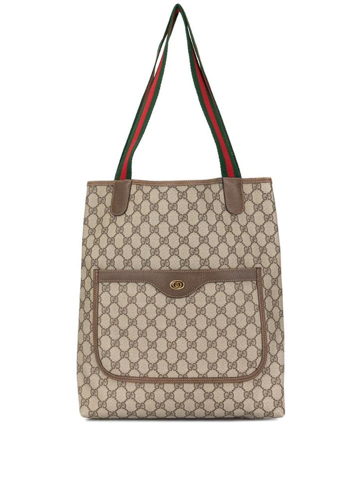 Gucci Pre-owned Shelly Gg Supreme Tote Bag - Brown