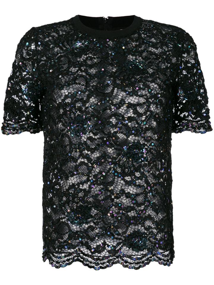 Ashish Sequined Tulle T-shirt - Black