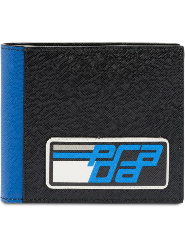 Prada Saffiano Leather Logo Wallet - Black