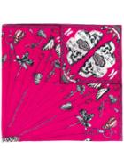 Alexander Mcqueen Skull And Insect Print Scarf - Pink