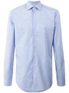 Etro Long Sleeve Gingham Shirt, Men's, Size: 40, Blue, Cotton