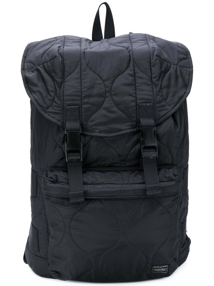 Neighborhood Quilted Drawstring Backpack - Black