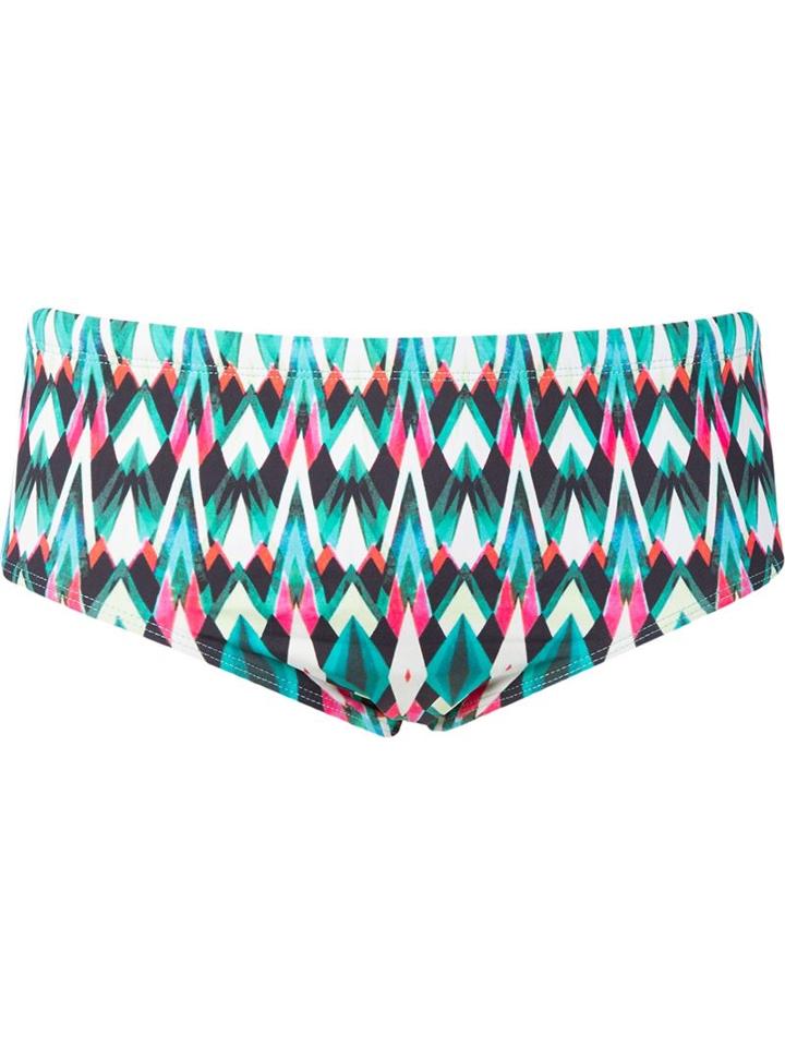 Lygia & Nanny Printed Swim Trunks, Men's, Size: 40, Green, Polyamide/spandex/elastane