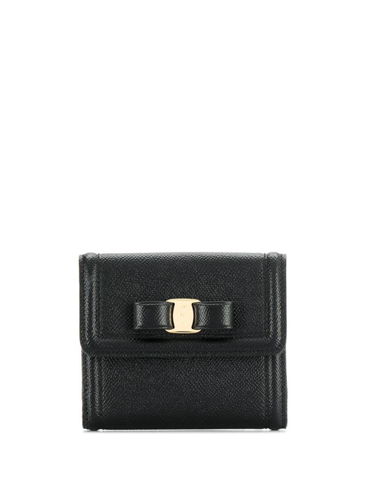 Salvatore Ferragamo Small Vara Bow Wallet - Black