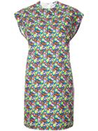 Msgm Micro Floral Shift Dress - Multicolour