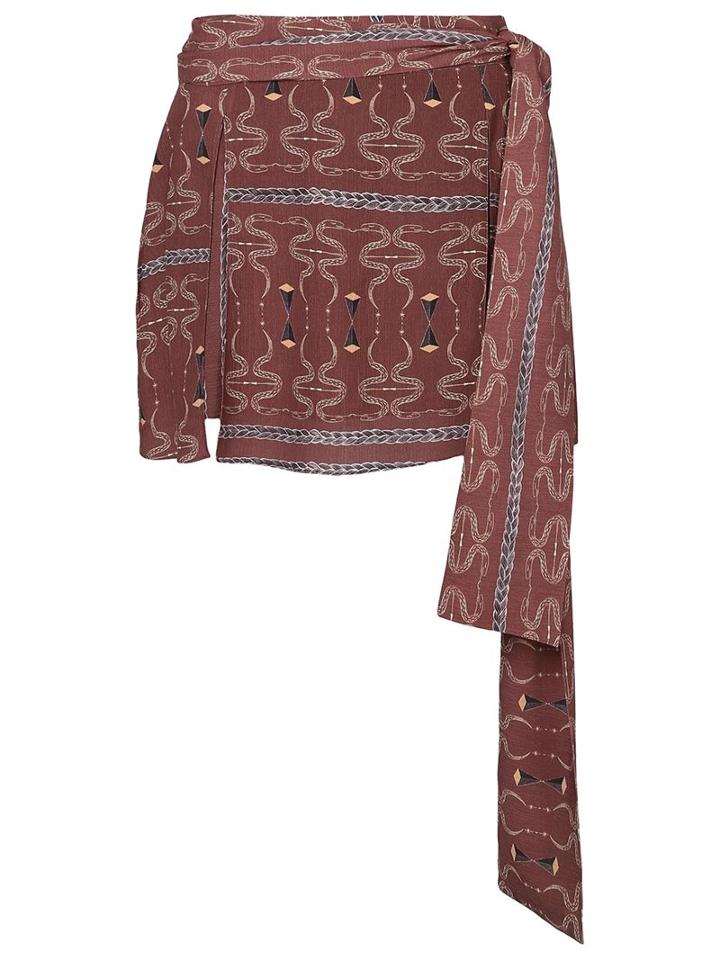 Printed Skirt, Women's, Size: 38, Brown, Viscose, Lilly Sarti