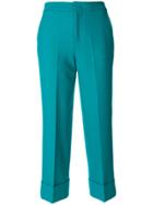 Pt01 Cropped Turn-up Cuff Trousers - Blue