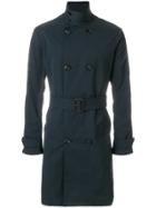 Emporio Armani Double Breasted Coat - Blue