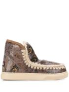 Mou Python Print Eskimo Boots - Brown