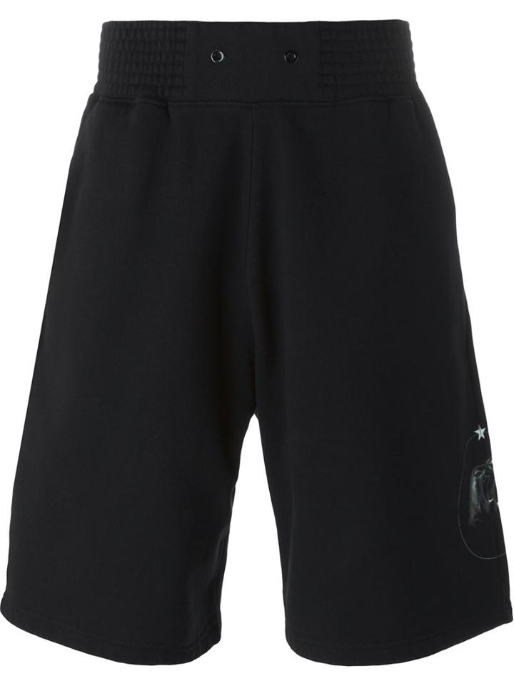 Givenchy Baboon Print Track Shorts, Men's, Size: Xs, Blue, Cotton