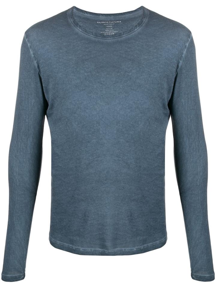 Majestic Filatures Long Sleeved Cotton T-shirt - Blue