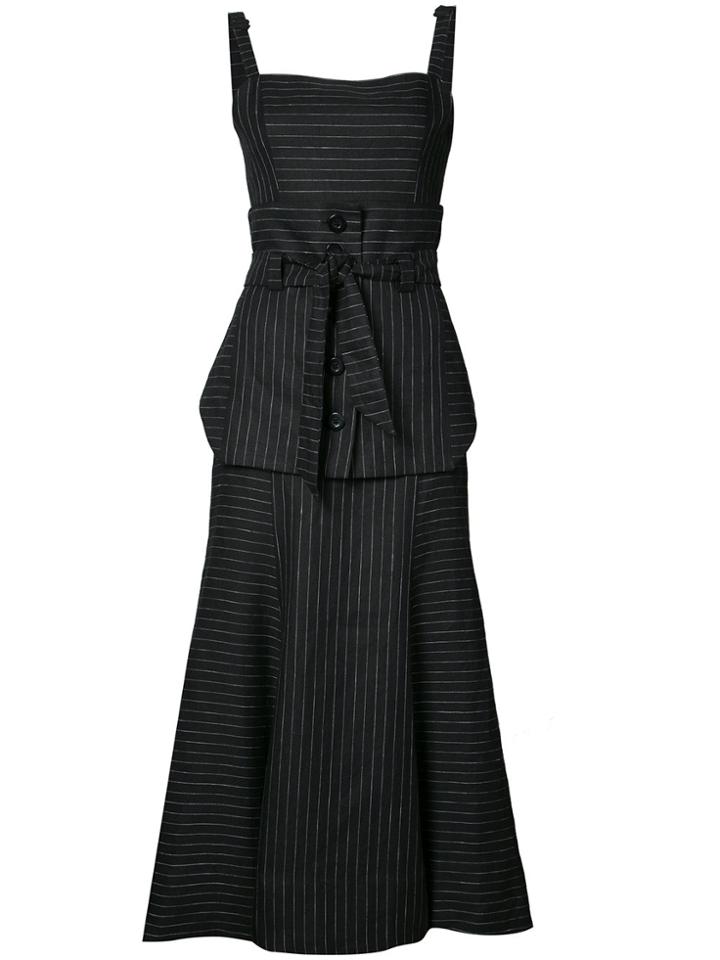 Osklen Osklen X Tarsila Pinstripe Dress - Black