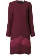 Carven - Turtleneck Asymmetric Dress - Women - Silk/polyester/acetate - 36, Red, Silk/polyester/acetate