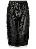 No21 Sequin Pencil Skirt - Black