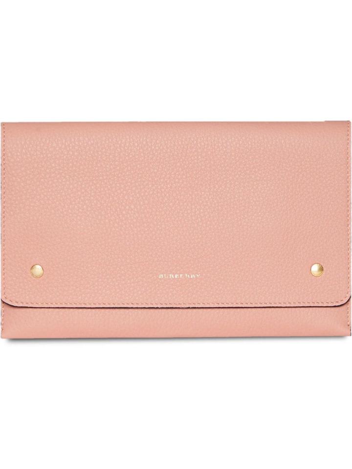 Burberry Two-tone Leather Wristlet Clutch - Pink