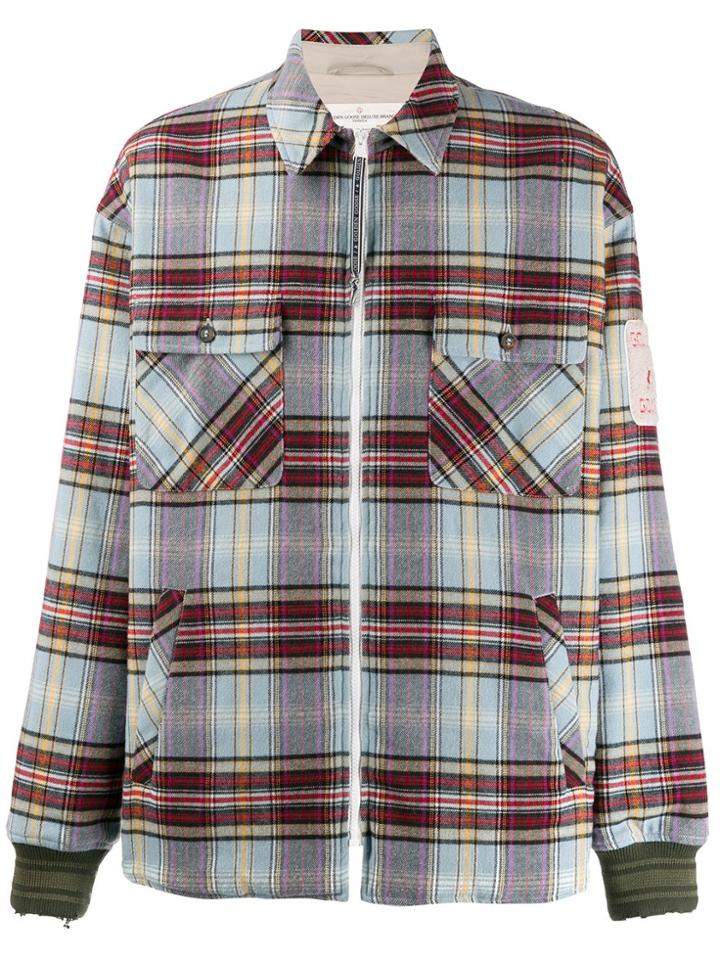 Golden Goose Quilted Check Jacket - Blue