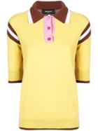 Rochas Knitted Polo Shirt - Yellow & Orange