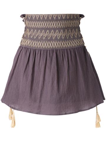 Harare - High-rise Gathered Skirt - Women - Cotton - M, Grey, Cotton