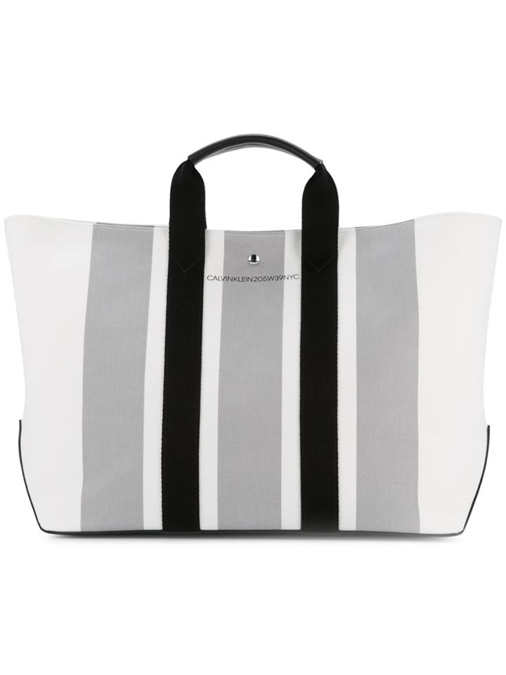 Calvin Klein 205w39nyc Striped Tote - White