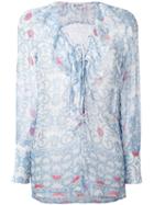 Dondup - Bisa Patterned Top - Women - Silk - 44, Blue, Silk