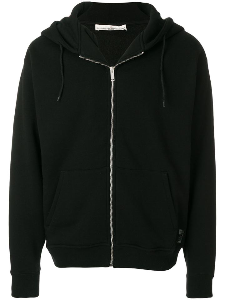 Golden Goose Deluxe Brand Logo Print Hooded Jacket - Black