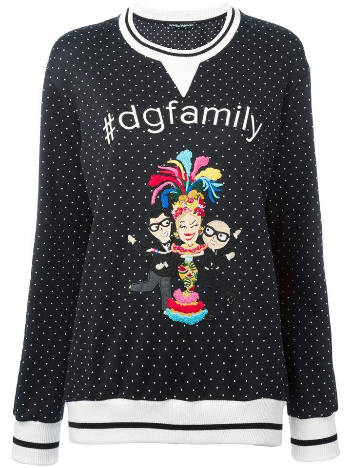 Dolce & Gabbana Designer's Patch Jumper, Women's, Size: 38, Black, Polyester/virgin Wool/silk/spandex/elastane