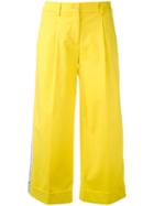 P.a.r.o.s.h. - Cropped Wide Leg Trousers - Women - Cotton/spandex/elastane - Xs, Yellow/orange, Cotton/spandex/elastane