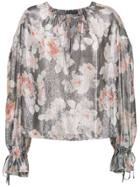 Reinaldo Lourenço Floral Lurex Top - Grey
