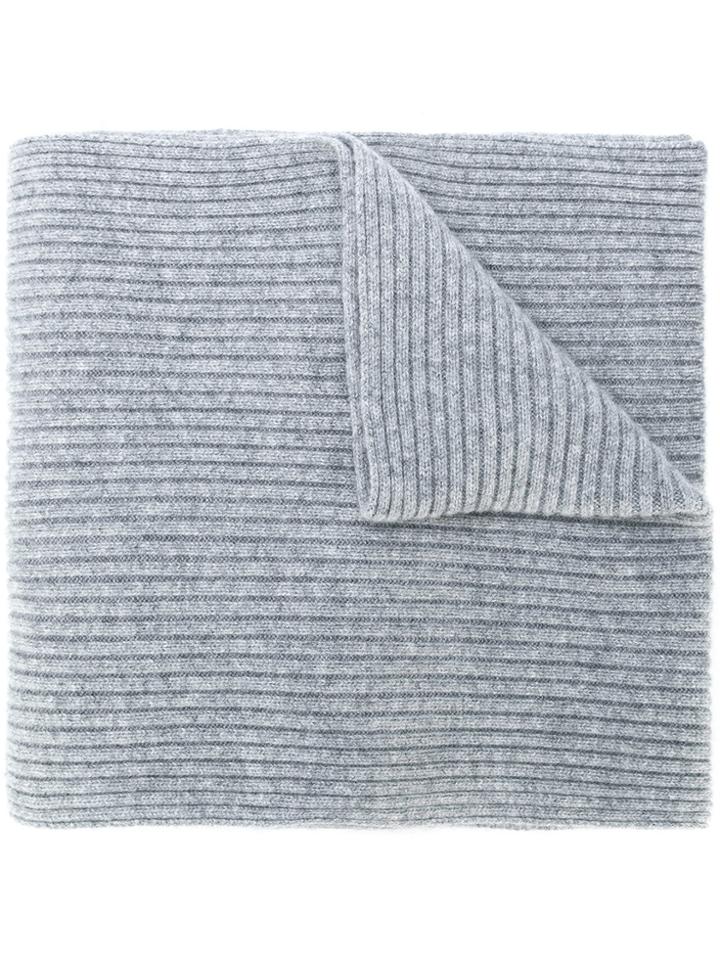 N.peal Short Ribbed Scarf - Grey