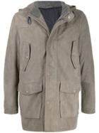 Eleventy Hooded Parka Coat - Grey