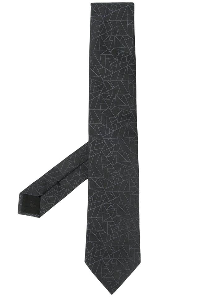 Emporio Armani Geometric Print Tie - Grey