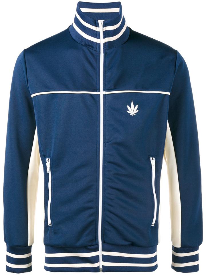 Palm Angels Weed Stripe Track Jacket, Men's, Size: Xl, Blue, Polyester