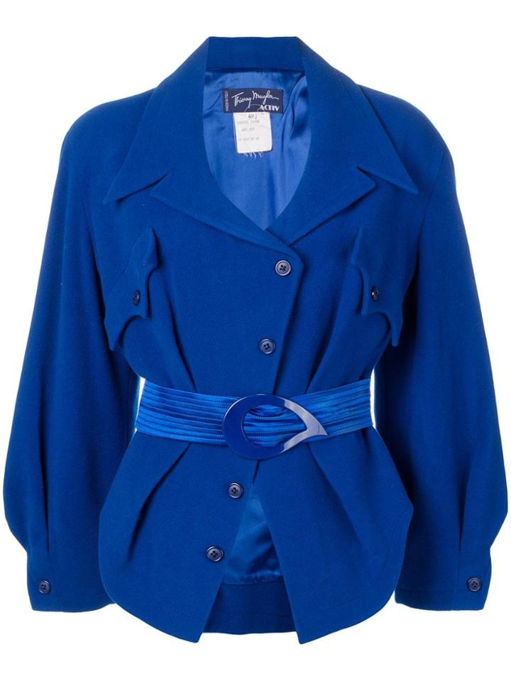 Thierry Mugler Vintage 1980's Belted Balloon Jacket - Blue