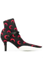 Marine Serre Moon Print Sock Boots - Black