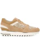 Santoni Lace-up Sneakers, Women's, Size: 39.5, Nude/neutrals, Leather/polyester/rubber