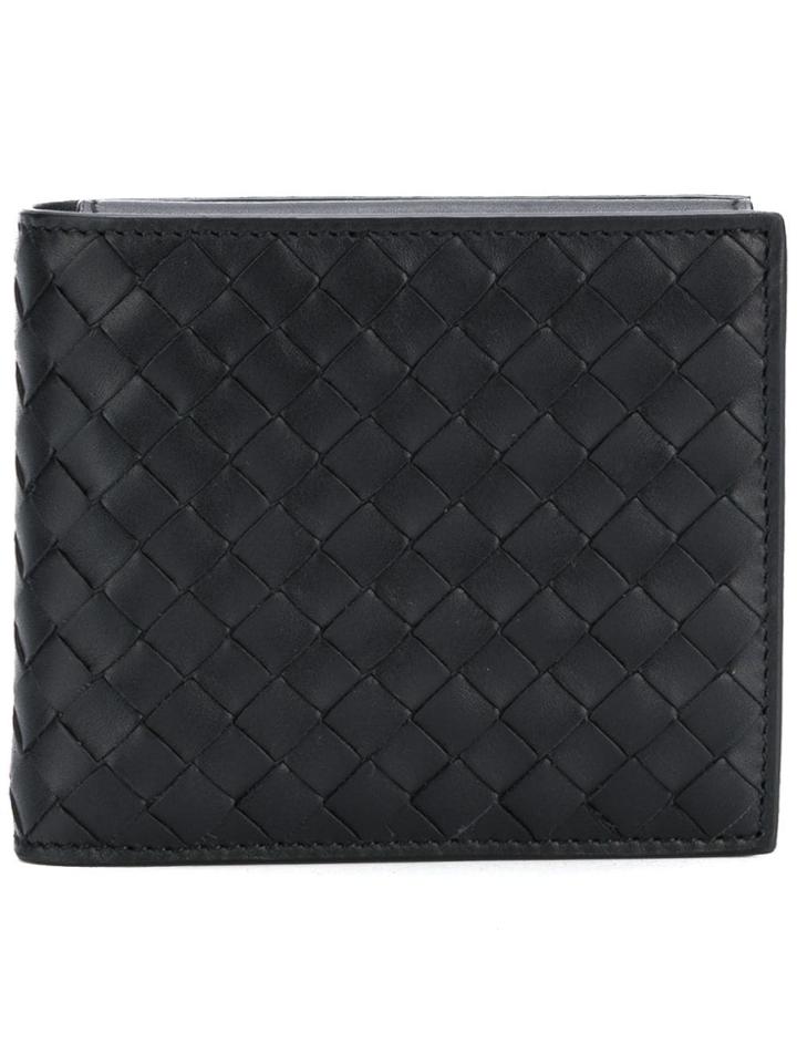 Bottega Veneta Foldover Woven Wallet - Black