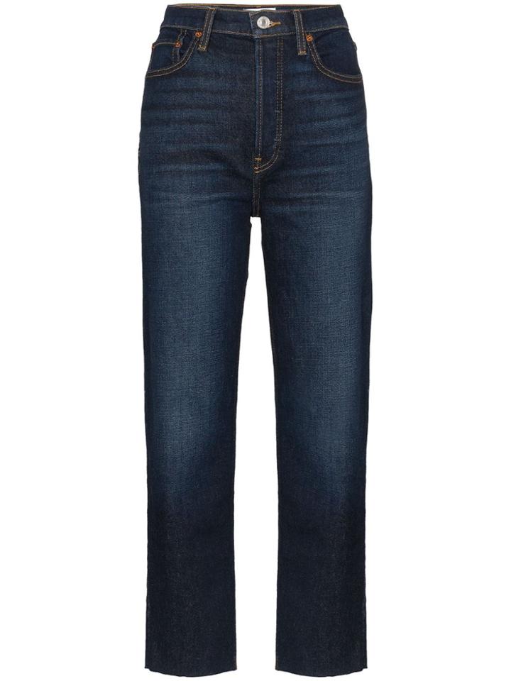 Re/done High-waist Dark Wash Jeans - Blue