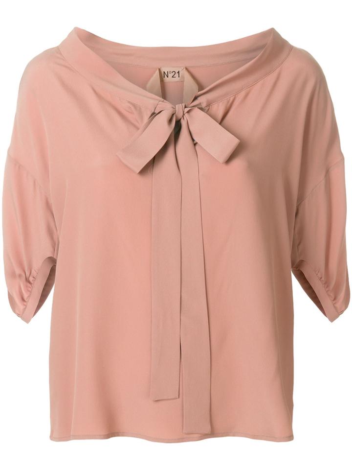 No21 Tie Neck Blouse - Pink & Purple