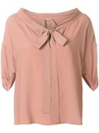 No21 Tie Neck Blouse - Pink & Purple