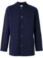 Kenzo Elongated Teddy Bomber Jacket, Men's, Size: Medium, Blue, Viscose/spandex/elastane