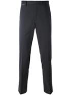 Salvatore Ferragamo Raised Seam Trousers, Men's, Size: 46, Blue, Cotton/spandex/elastane