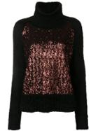 Gianluca Capannolo Sequin Embellished Turtleneck Jumper - Black
