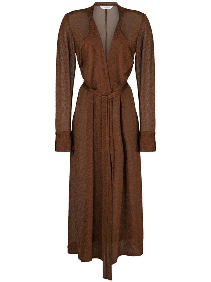 Kacey Devlin Sheer Wrap Jacket - Brown