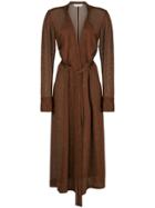 Kacey Devlin Sheer Wrap Jacket - Brown