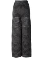 M Missoni Elasticated Waistband Straight Trousers, Women's, Size: 42, Black, Polyester/polyamide/metallic Fibre