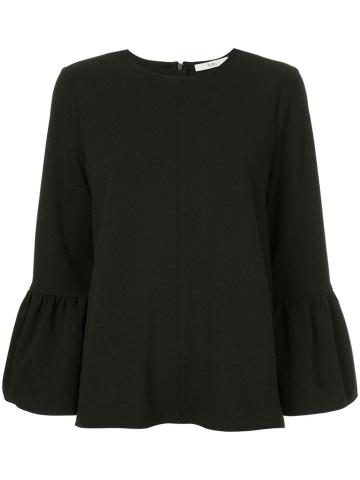 Tibi Ruffle Sleeve Top - Black