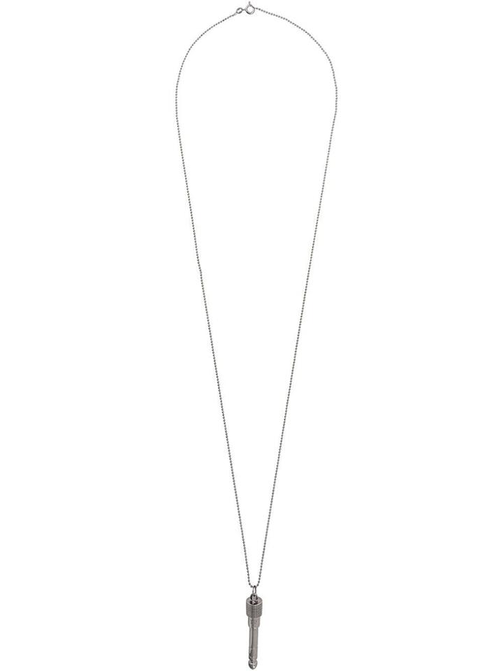 True Rocks Large Jack Plug Pendant Necklace - Silver