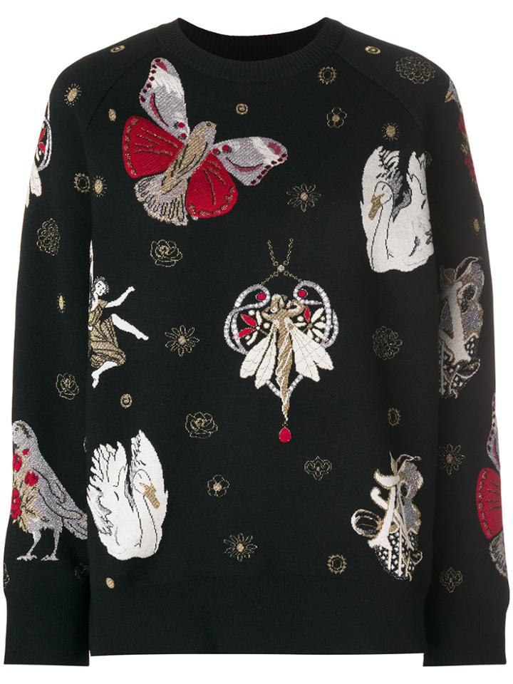 Alexander Mcqueen Gothic Fairytale Intarsia Jumper - Black