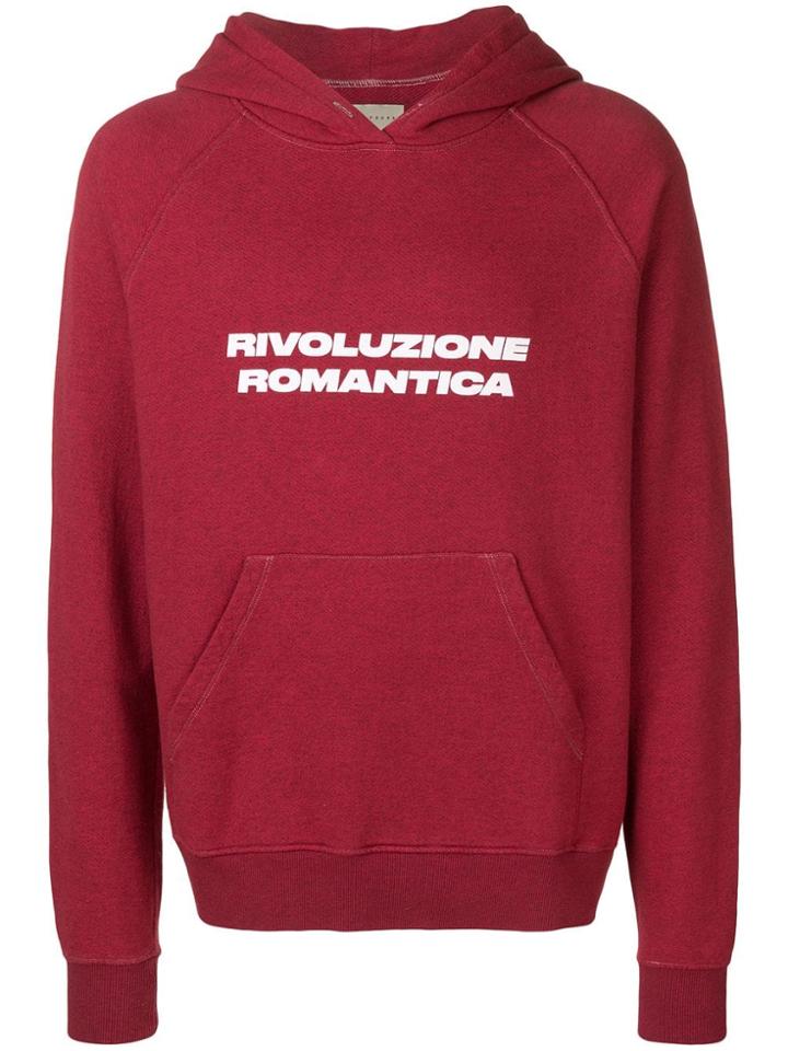Paura 'revolucione Romantica' Printed Hoodie - Red